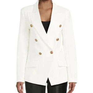 Attitude Unknown Women Double Breasted Blazer with Metallic Buttons